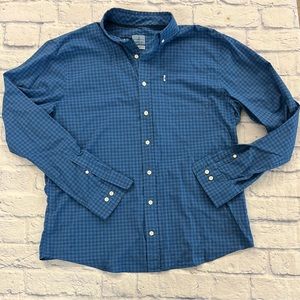Johnnie-O mens’ sz L blue/navy check button down.